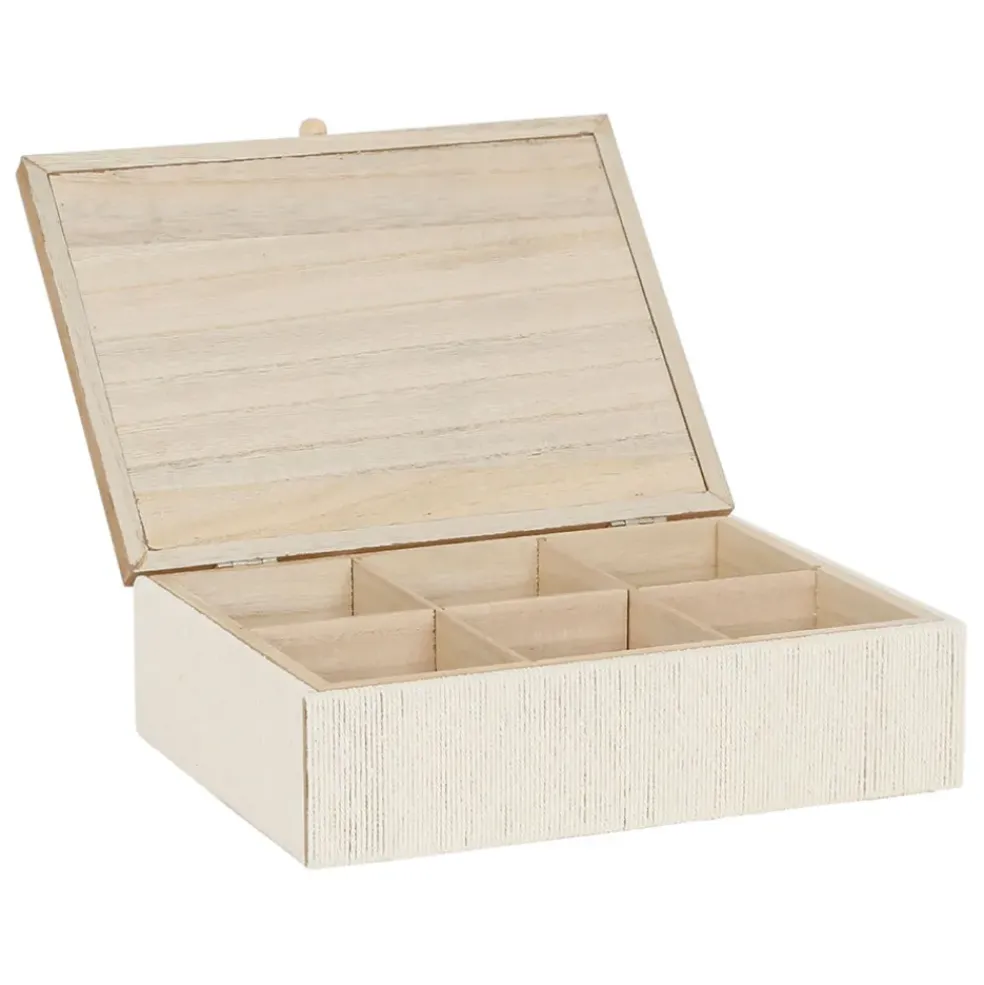 Boite avec couvercle en rotin naturel - blue sand
