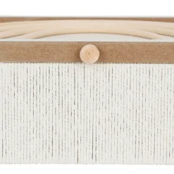 Boite avec couvercle en rotin naturel - blue sand