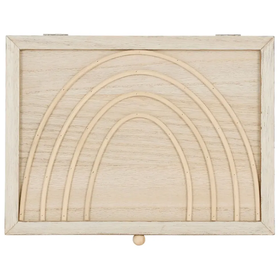 Boite avec couvercle en rotin naturel - blue sand