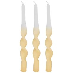 Boite de 3 bougies chandelle jaune 50g - Torsade