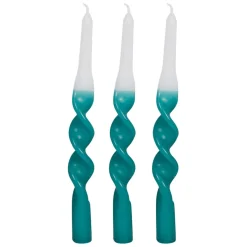 Boite de 3 bougies chandelle vert 50g - Torsade