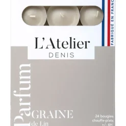 Boite de 24 bougies chauffe-plats parfumés graine de lin - gris