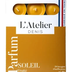Boite de 24 bougies chauffe-plats parfumés soleil fruité -terracota