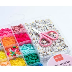 Boite de 16 couleurs pop de perles heishi 6 mm et accessoires