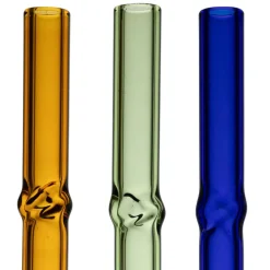 Boite de 6 pailles torsadée en verre multicolore l12cm - Colorea