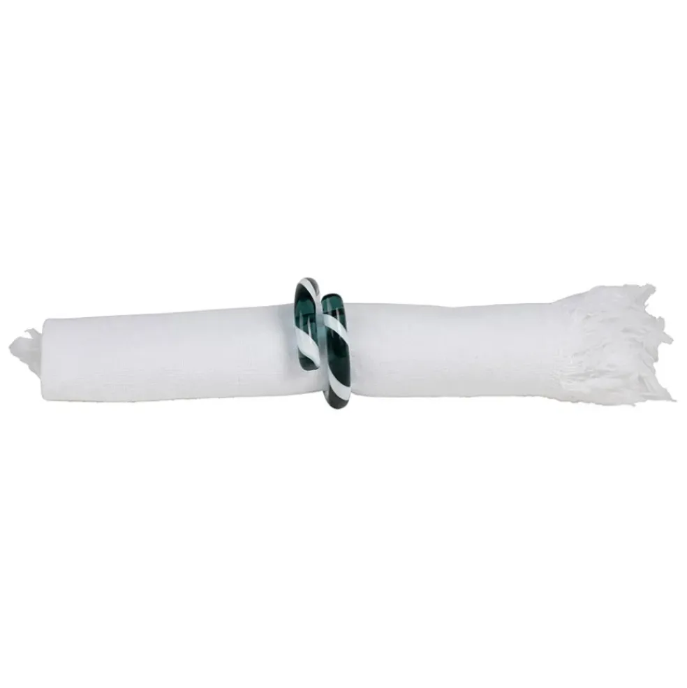 Boite de 6 ronds de serviette en verre multicolore - Colorea