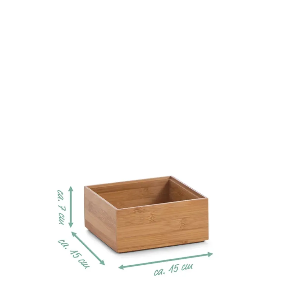 Boite de rangement en bambou 15x15xh7cm