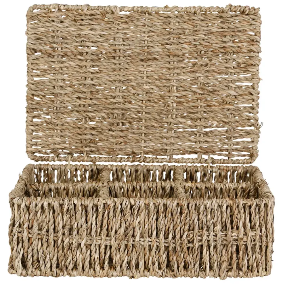 Boite the 6 compartiments borneo naturel 24.5x16xh8 cm