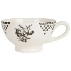 Bol avec anse en faïence anthracite 45cl - Damier