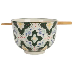 Bol baguette en grès et bambou vert d13cm - Azulejo