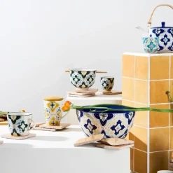 Bol baguette en grès et bambou vert d13cm - Azulejo