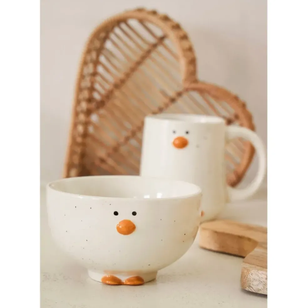 Bol en grès blanc canard 30cl - Sweetdream