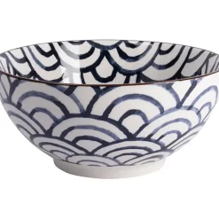 Bol itj bow d19.5xh9cm bleu et blanc