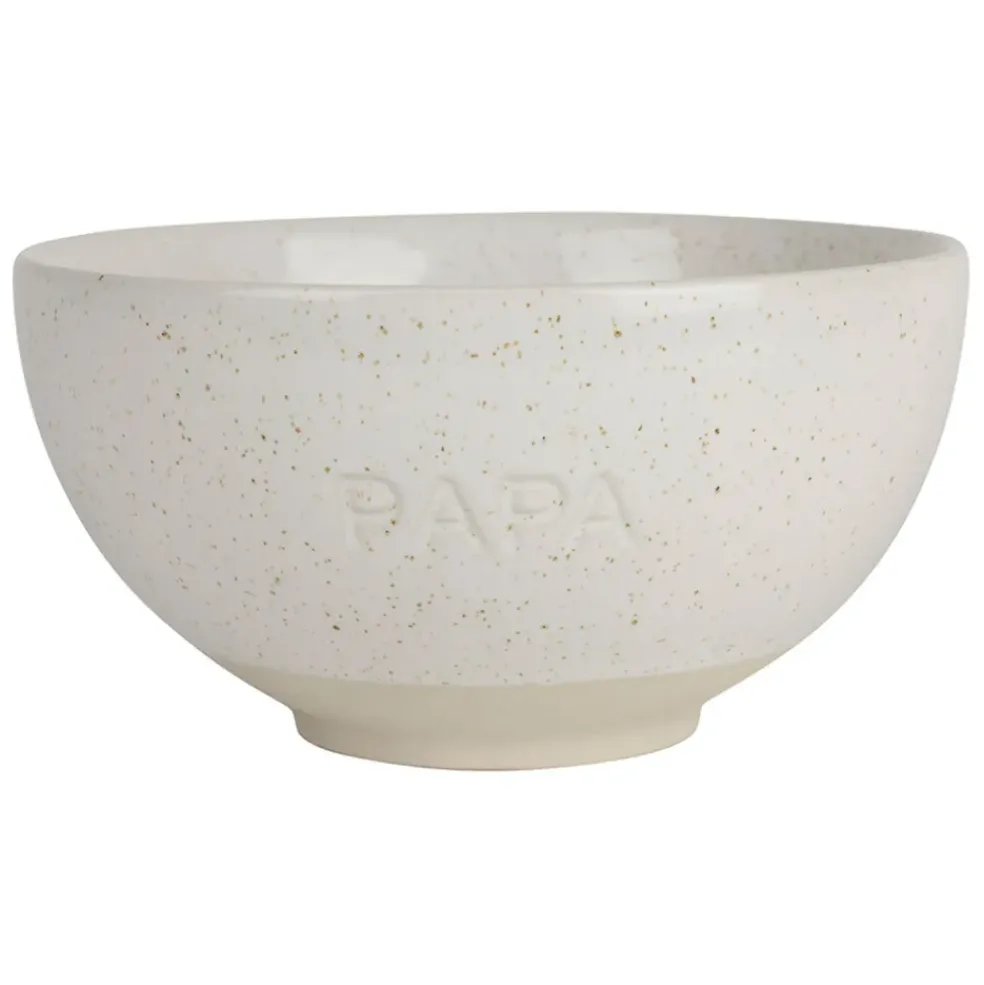 Bol papa en grès écru moucheté 70cl