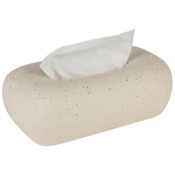 Boîte à mouchoir en grès blanc moucheté - Klosen
