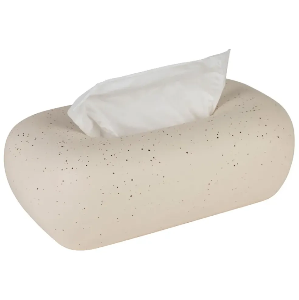 Boîte à mouchoir en grès blanc moucheté - Klosen