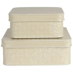 Boîte gigogne (x2) en fer ivoire
