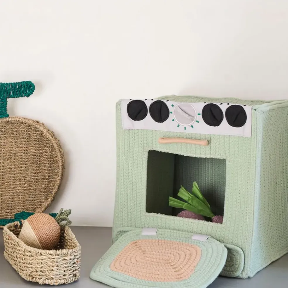 Boîte rangement four en coton vert d'eau - Sweetdream