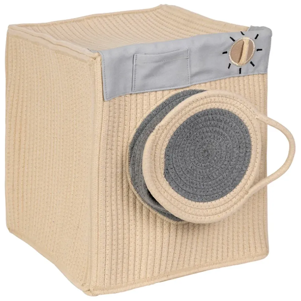 Boîte rangement lave-linge en coton écru - Sweetdream