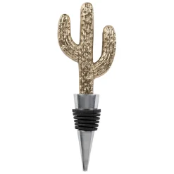 Bouchon bouteille cactus en aluminium doré - Sunny