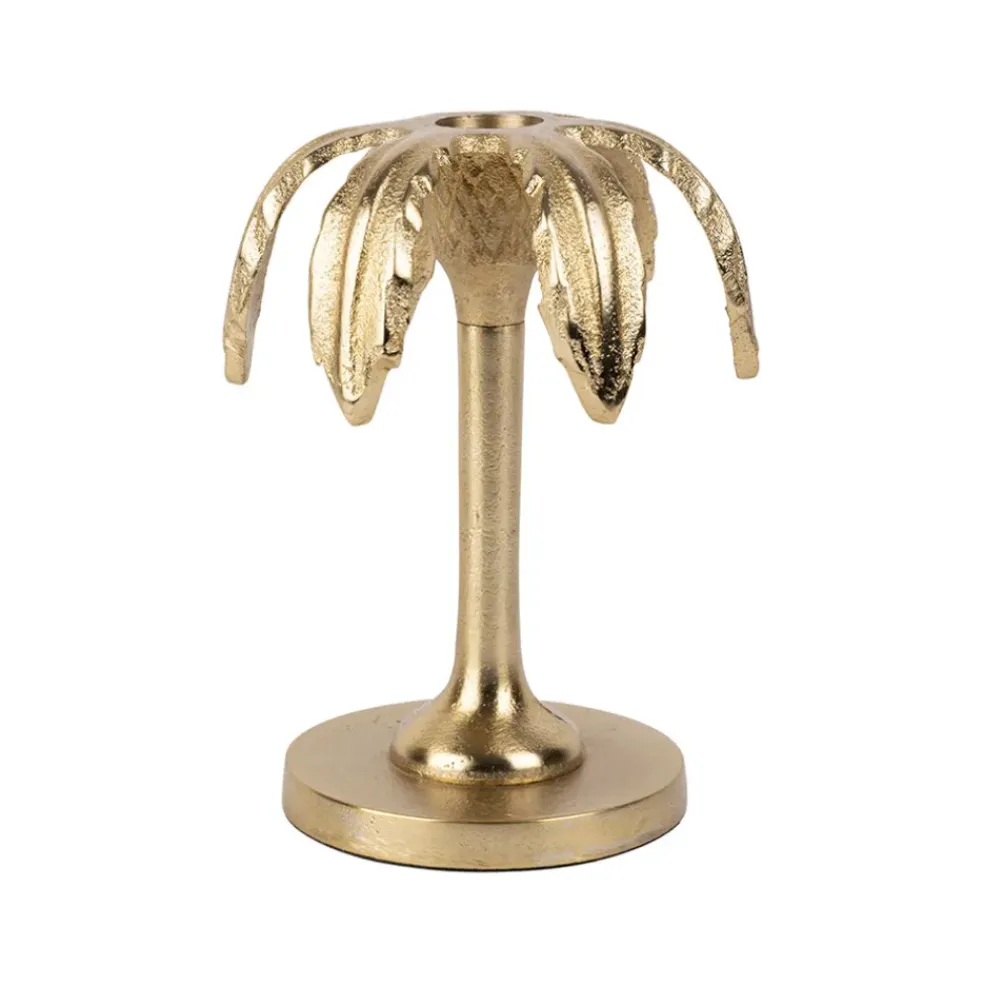 Bougeoir en aluminium doré d10xh15cm - Tropic Étoile