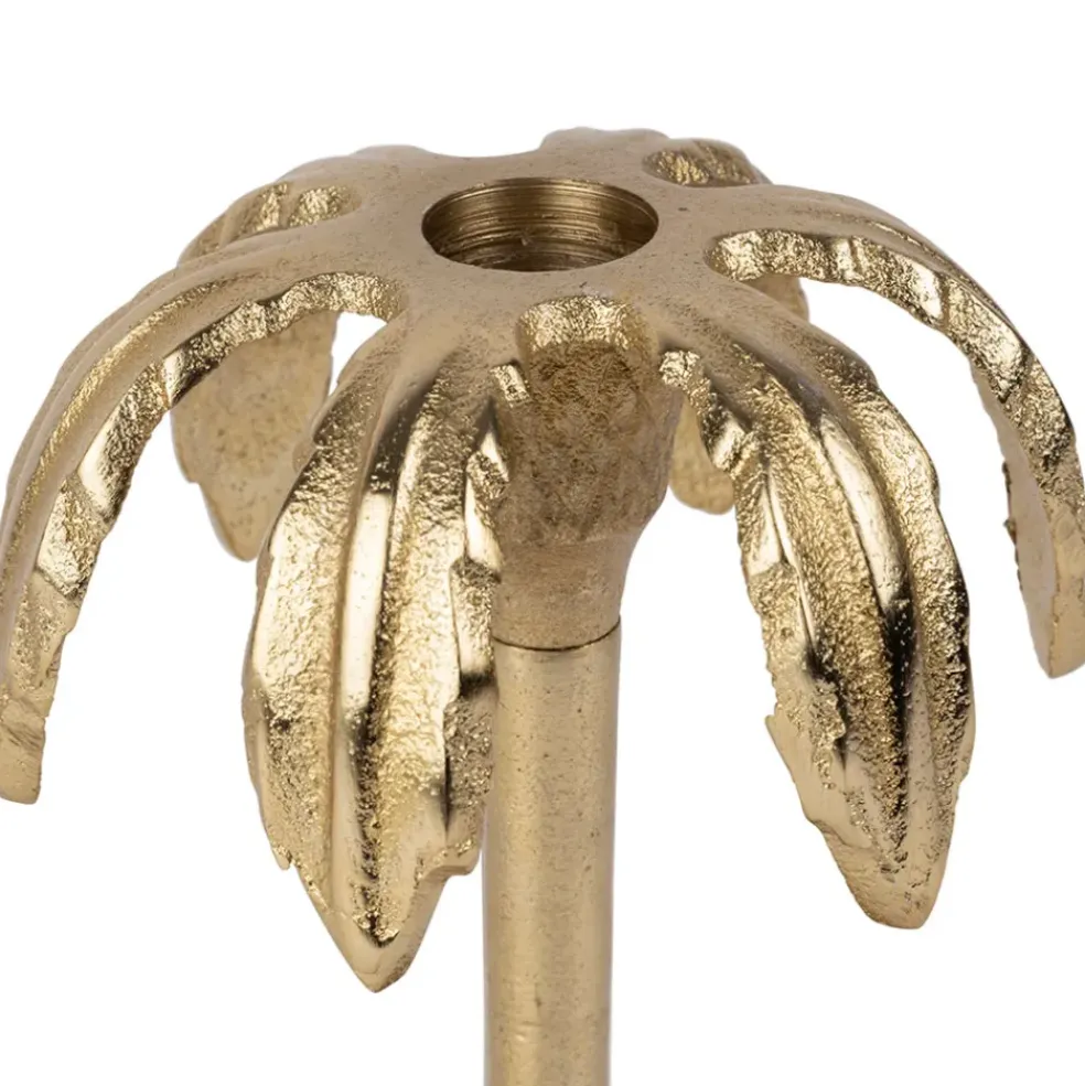 Bougeoir en aluminium doré d10xh15cm - Tropic Étoile