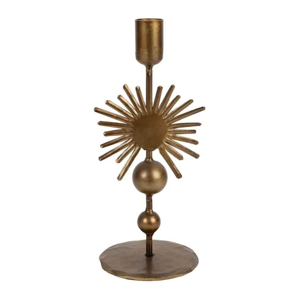 Bougeoir en fer mordoré h23cm - Soleil