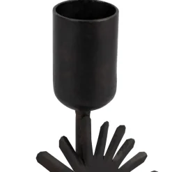 Bougeoir en fer noir h15cm - Heolio