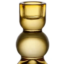 Bougeoir en verre ambre h10cm - Alphe