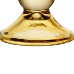 Bougeoir en verre ambre h10cm - Alphe