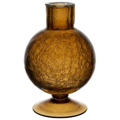 Bougeoir en verre ambre h15.4cm - Oanez
