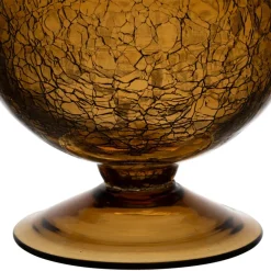 Bougeoir en verre ambre h15.4cm - Oanez