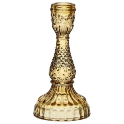 Bougeoir en verre ambre h17cm - Ceresse