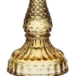 Bougeoir en verre ambre h17cm - Ceresse