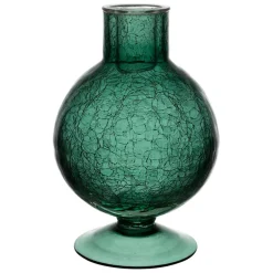 Bougeoir en verre émeraude h15.6cm - Oanez