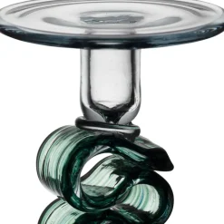 Bougeoir en verre émeraude h23.5cm - Sablon