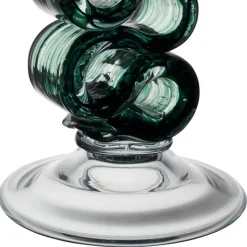 Bougeoir en verre émeraude h23.5cm - Sablon