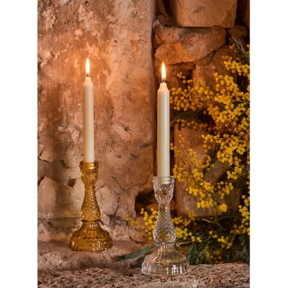 Bougeoir en verre transparent h17cm - Ceresse