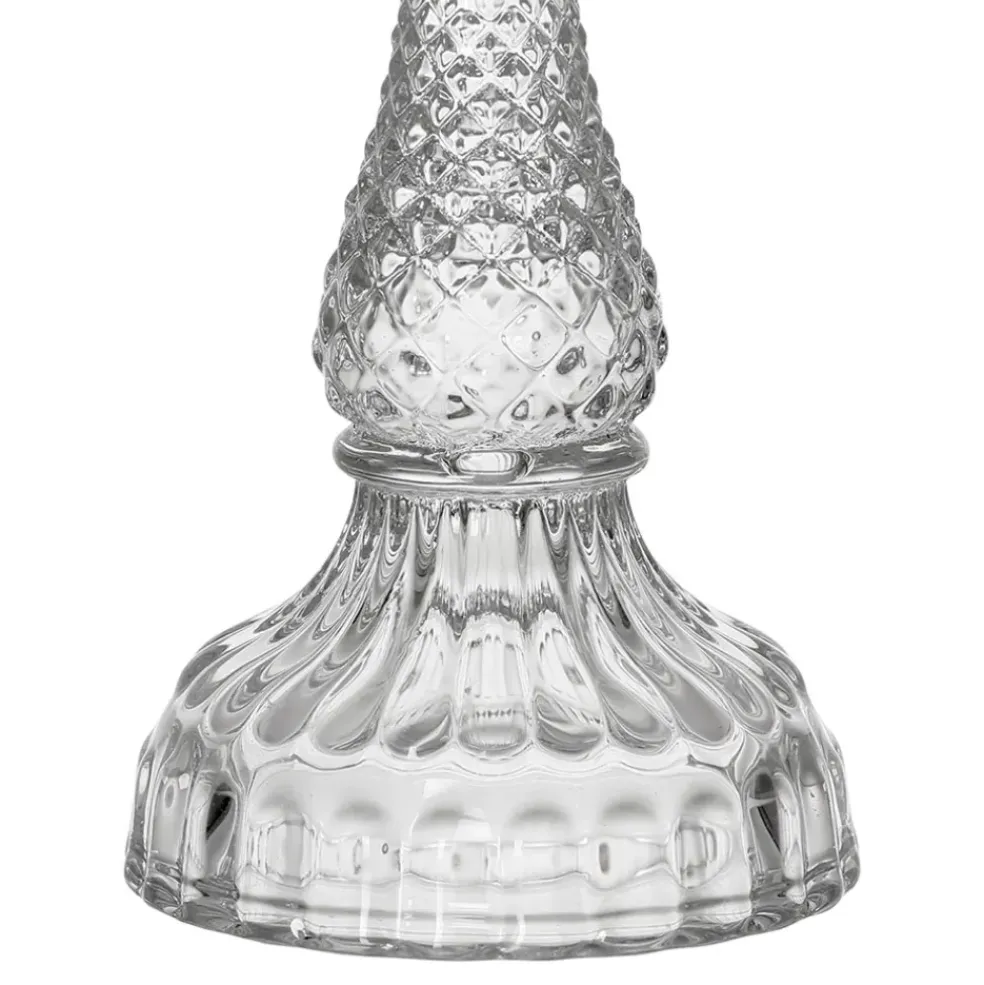 Bougeoir en verre transparent h17cm - Ceresse