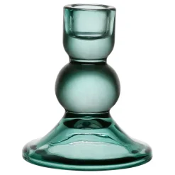Bougeoir en verre vert d'eau h10cm - Alphe