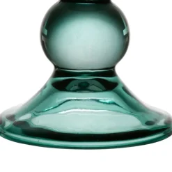Bougeoir en verre vert d'eau h10cm - Alphe