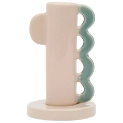 Bougeoir nude et vert en grès - funny