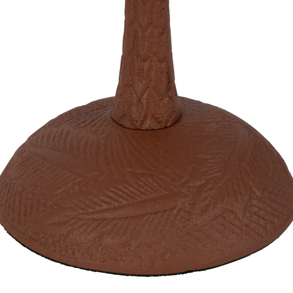 Bougeoir palmier en aluminium terracotta h19cm - Tropic Etoil