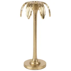 Bougeoir palmier en aluminium doré h25cm - Tropic Etoil