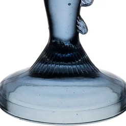 Bougeoir poisson en verre bleu h20cm - Oanez