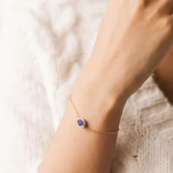 Bougie Bijou Bracelet pierre Lazurite lavande boisé 50h