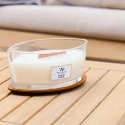Bougie ellipse parfumée Teck Blanc