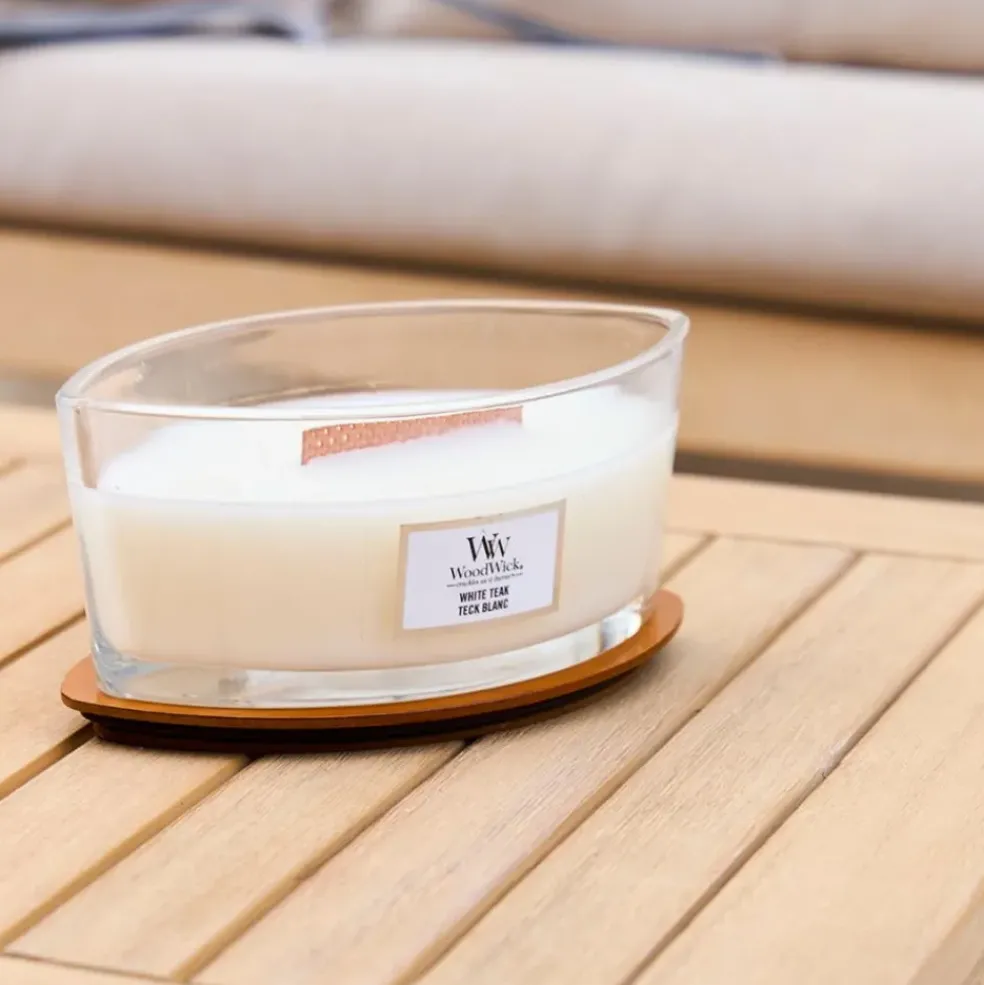 Bougie ellipse parfumée Teck Blanc