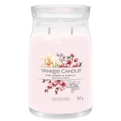 Bougie jarre parfumée Cerise Rose et Vanille 100h