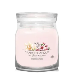 Bougie jarre parfumée Cerise Rose et Vanille 65h